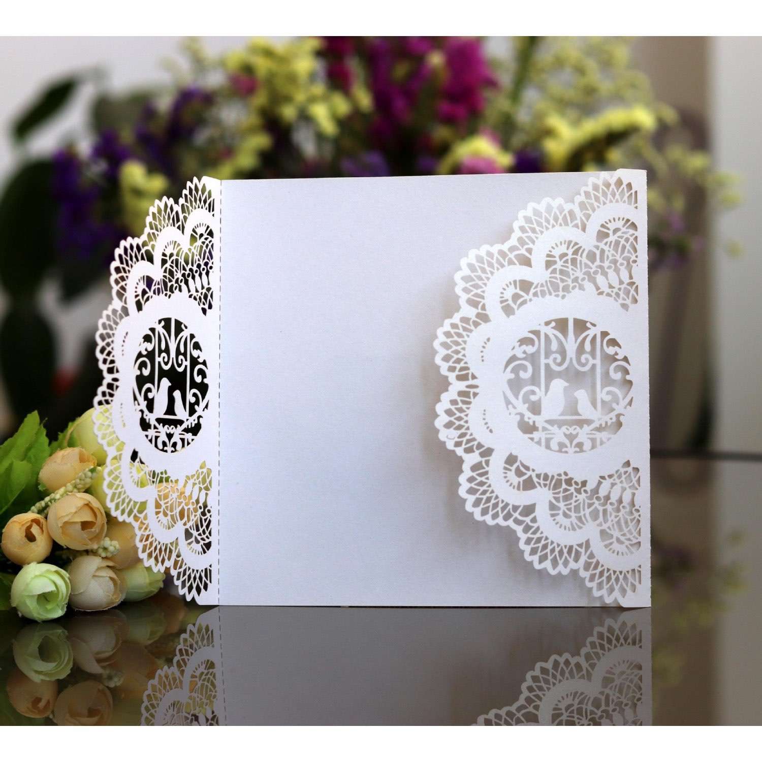 Laser Holder Square Invitation Card Wholesale Wedding Supplies